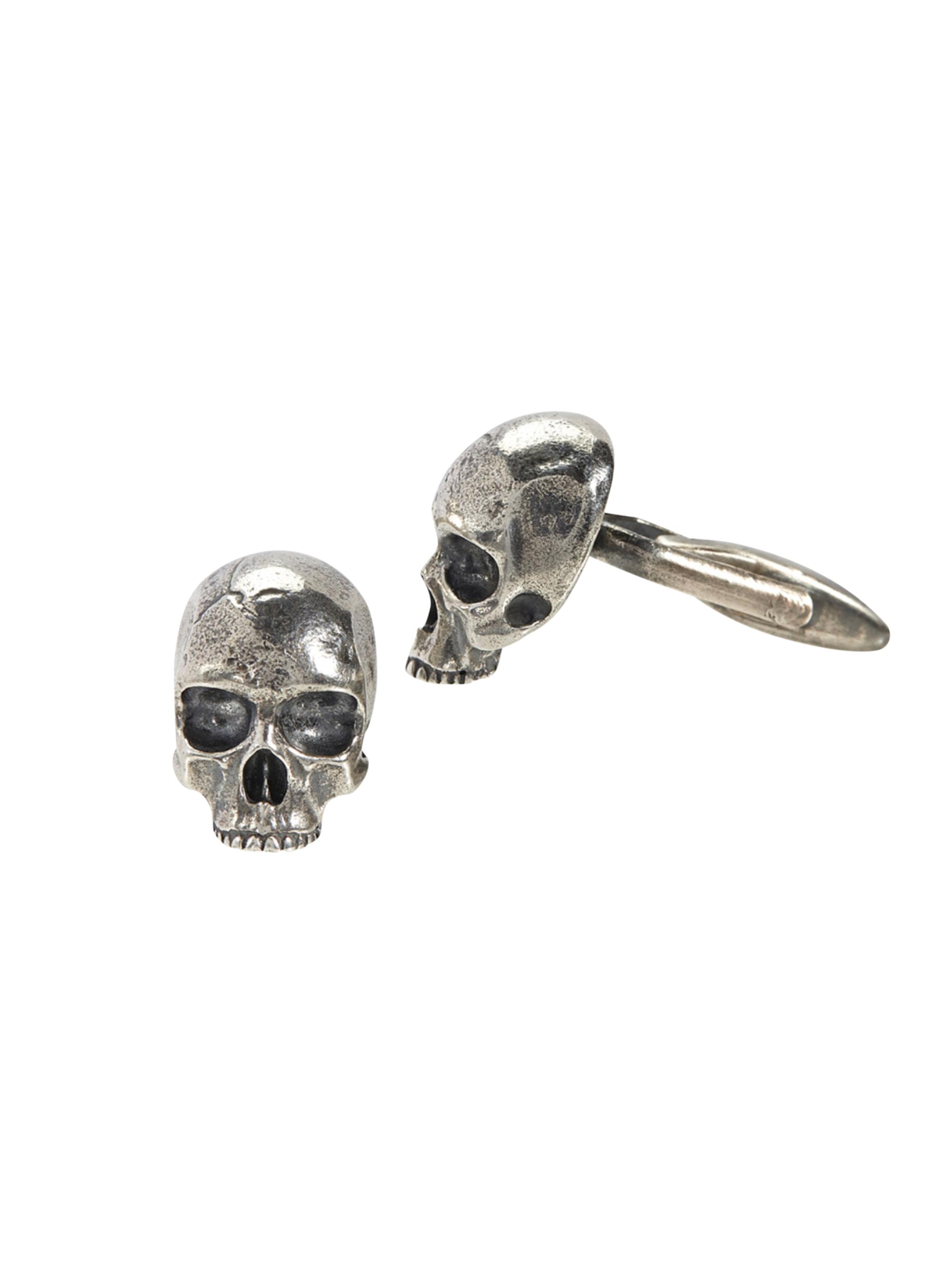 John Varvatos Men's Skulls & Daggers Sterling Silver Skull Cufflinks - Silver