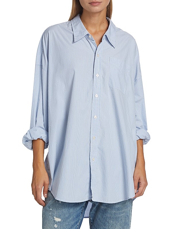 Shop R13 Drop Neck Oxford Shirt | Saks Fifth Avenue Shop R13 Drop Neck Oxford Shirt | Saks Fifth Avenue