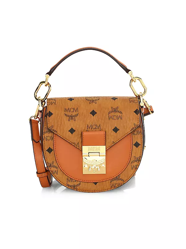 MCM Small Leather and Canvas Patricia Visetos Satchel