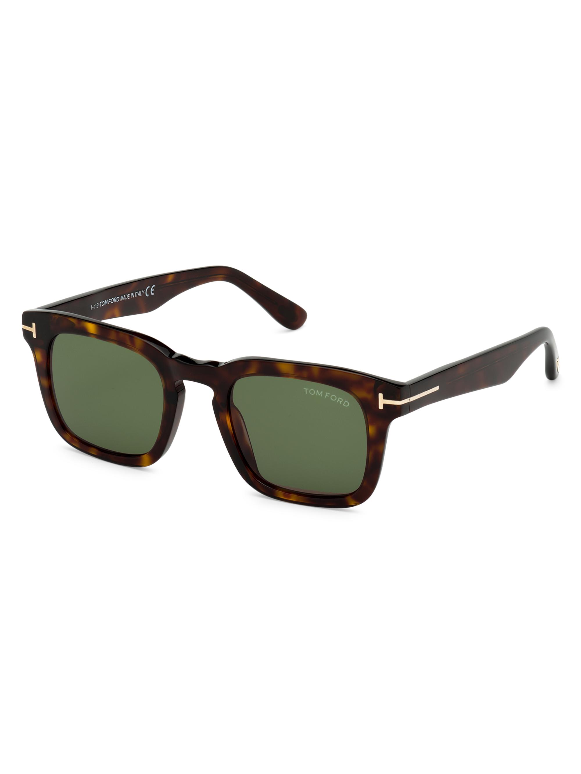 TOM FORD Men's Dax 50MM Square Sunglasses - Havana