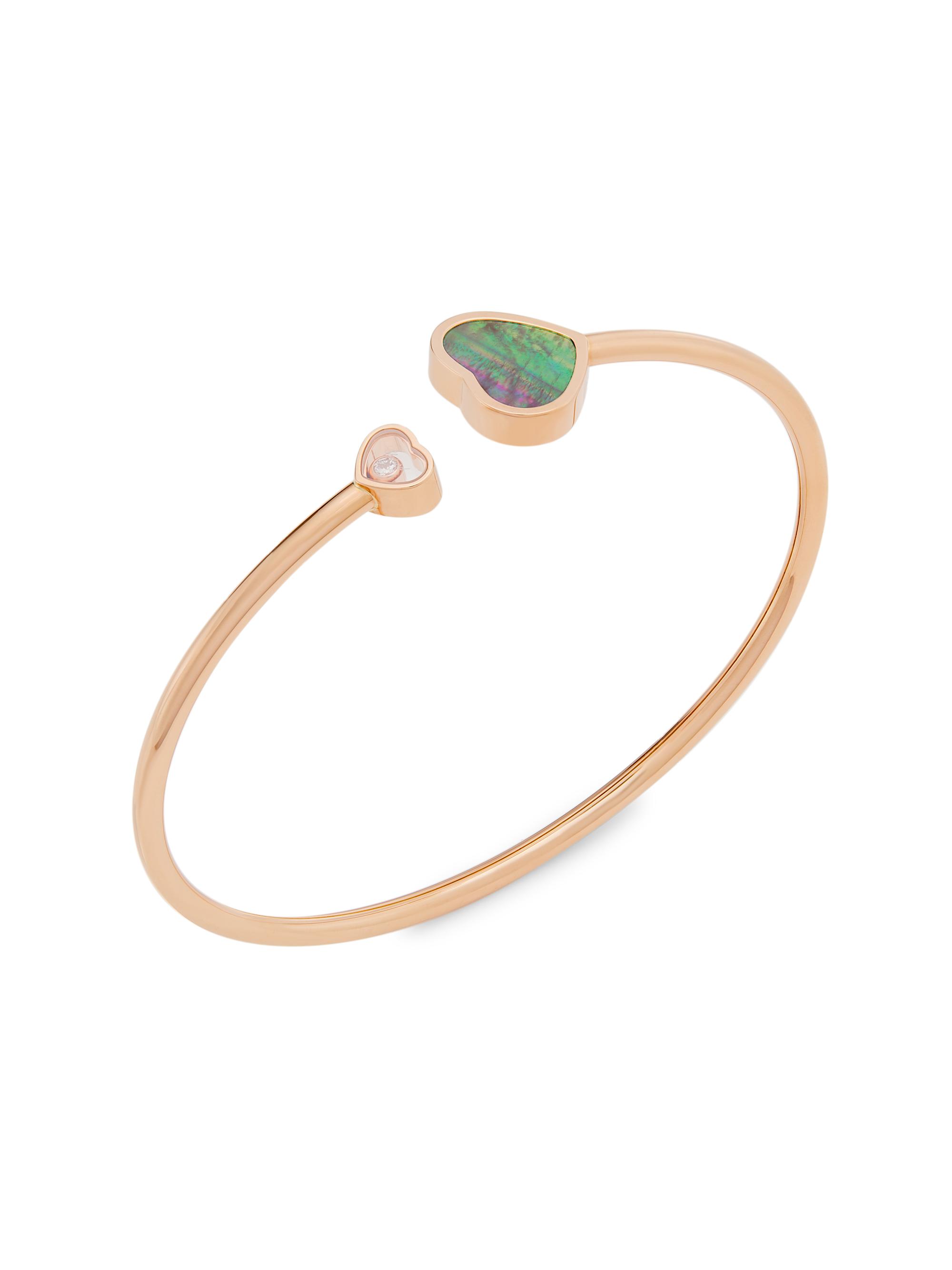 Chopard Women's Happy Hearts 18K Rose Gold, Diamond & Tahitian Mother-Of-Pearl Bangle - Rose Gold