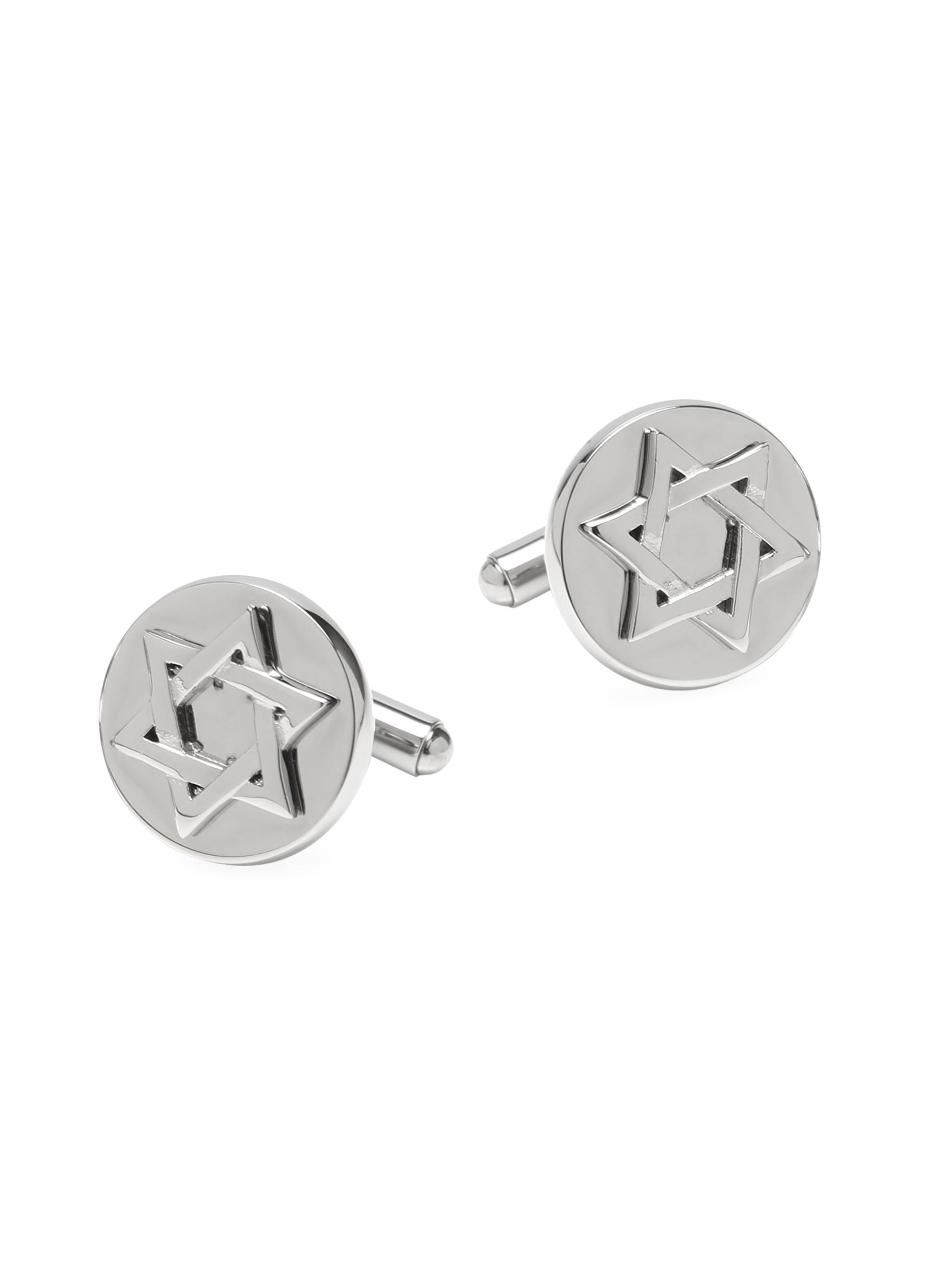 Cufflinks, Inc. Men's Ox & Bull Trading Co. Star of David Stainless Steel Cufflinks - Silver