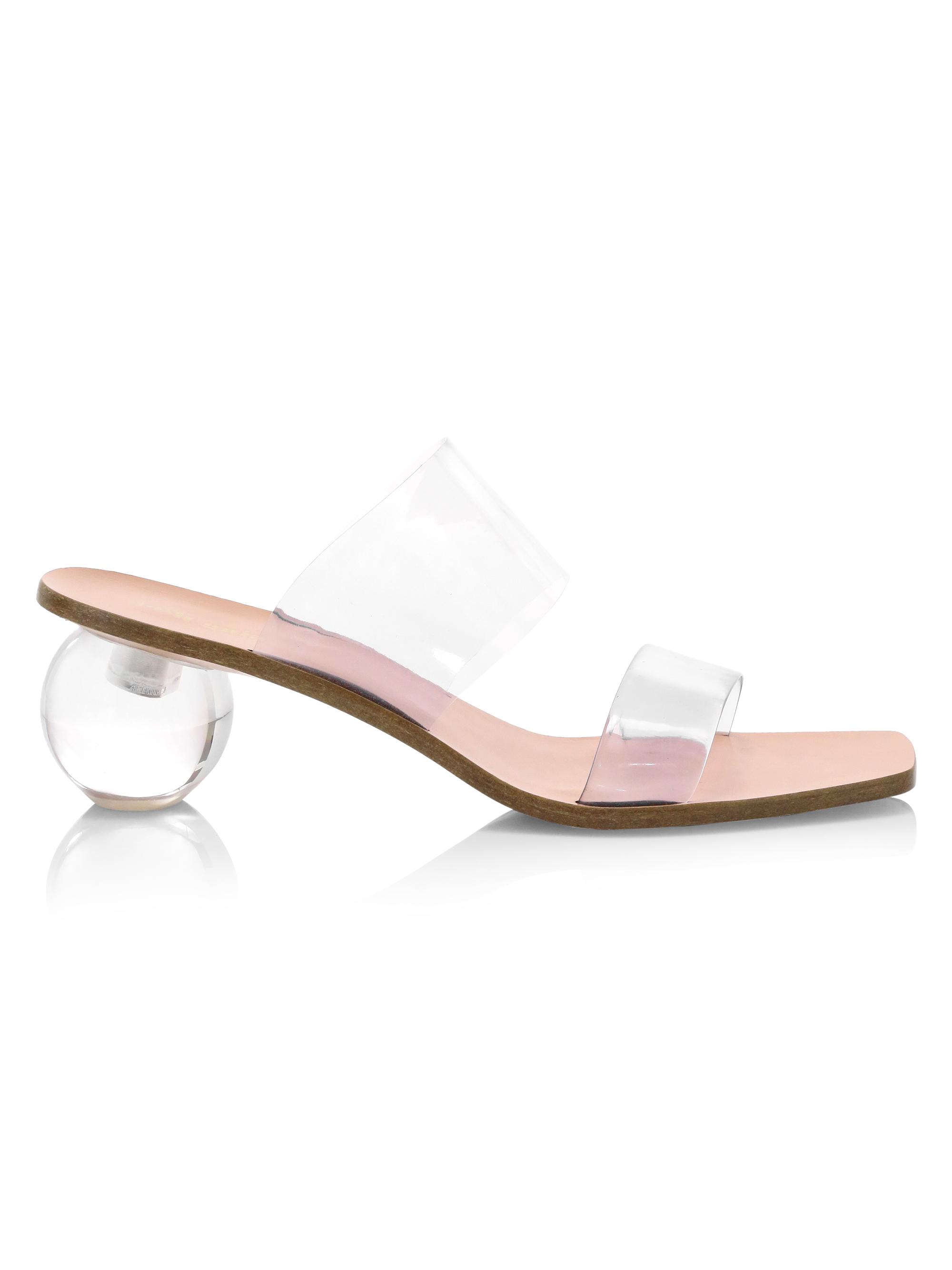 Cult Gaia Women's Jila Bauble-Heel Vinyl Mules - Clear