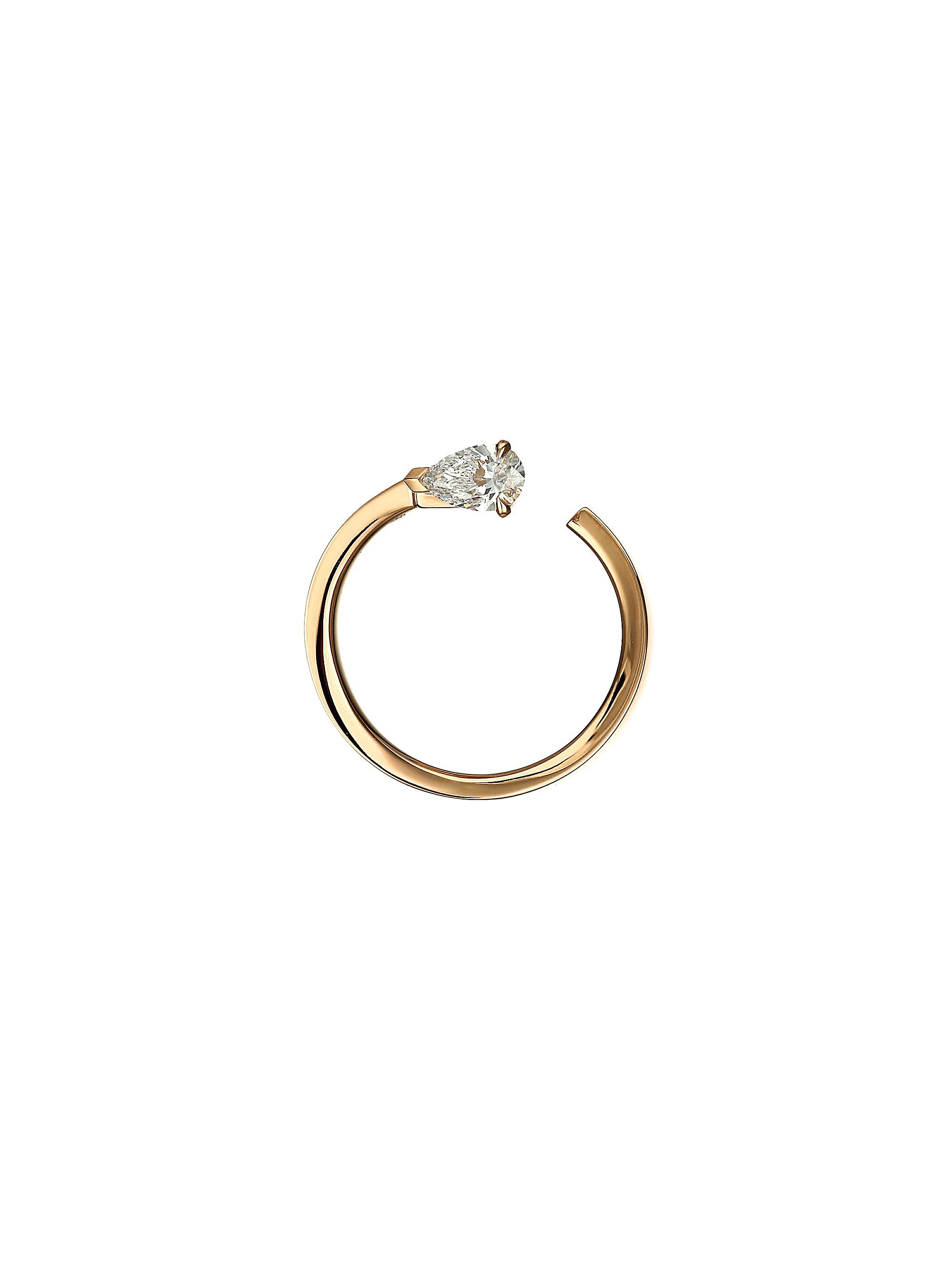 Repossi Women's Serti Sur Vide 18K Rose Gold & 0.25 TCW Diamond Single Hoop Earring Or Right - Rose Gold