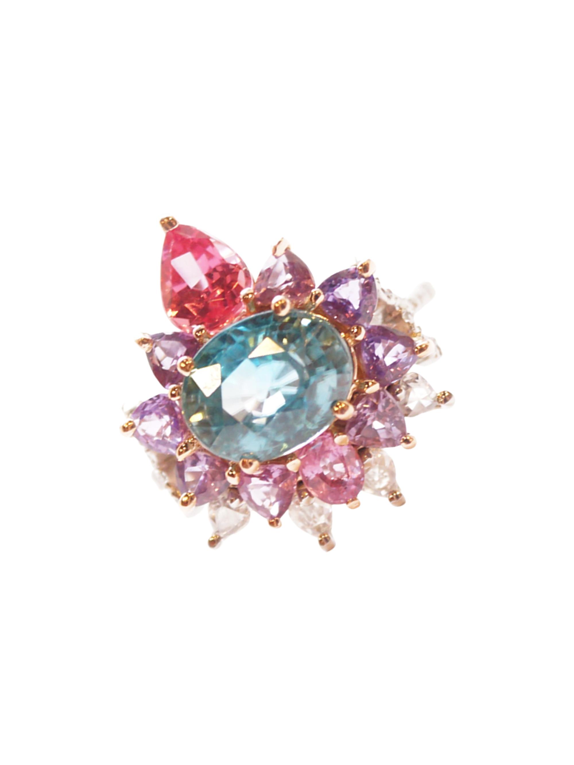 Sharon Khazzam Women's Arnez 18K Rose Gold, Platinum & Multi-Stone Cluster Ring