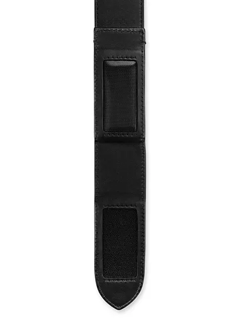 Christian Louboutin LOUBI Logo Spike Studded Leather Belt Black Gold $670