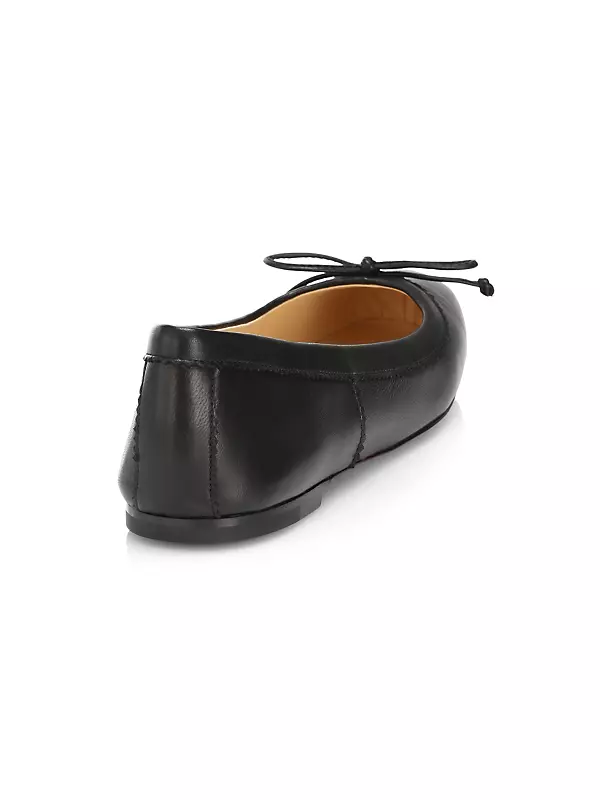 Mamadrague Square-Toe Leather Ballet Flats