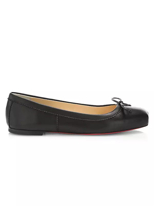 Mamadrague Square-Toe Leather Ballet Flats
