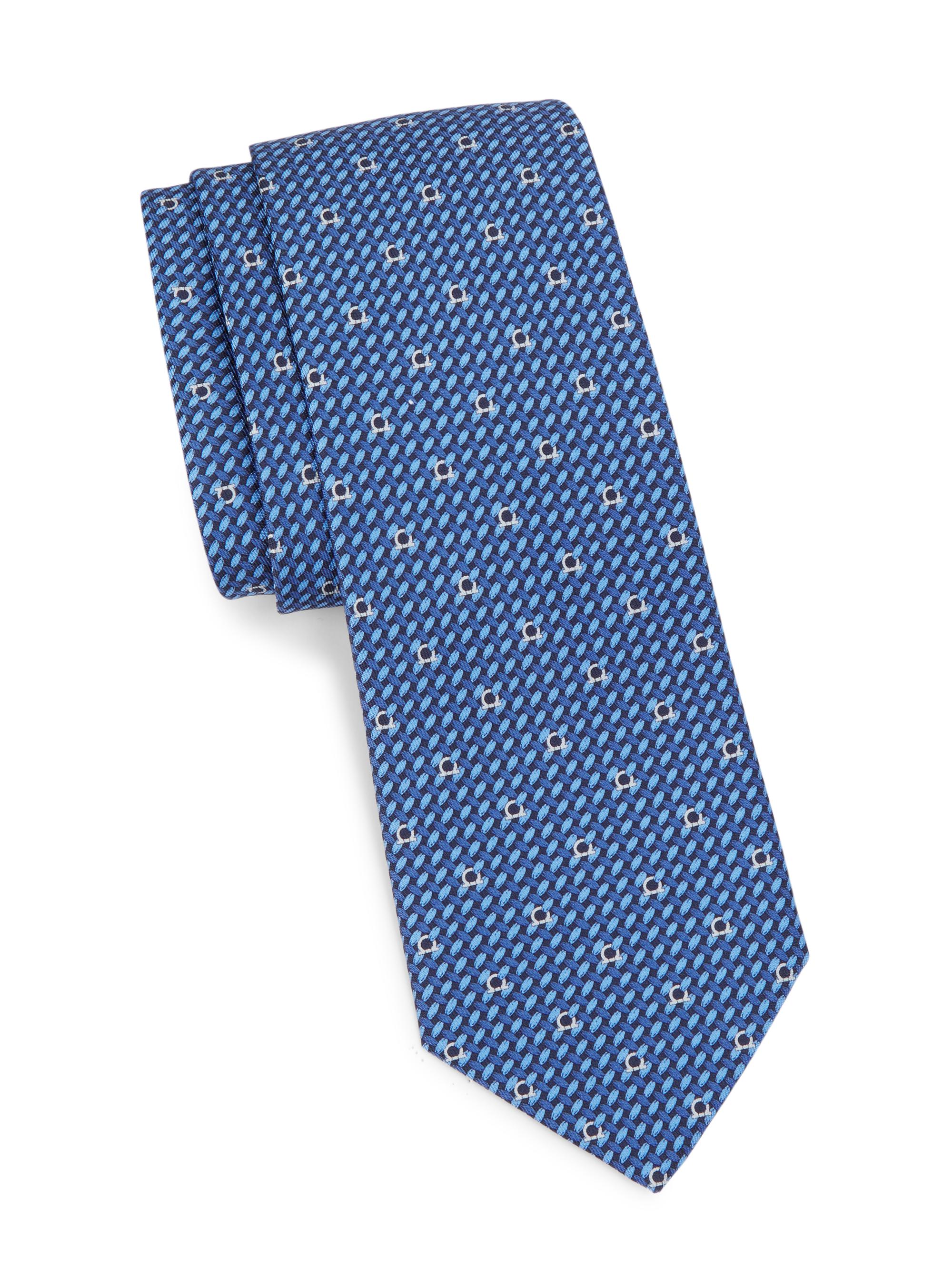 FERRAGAMO Interlocking Gancini Silk Tie | Saks Fifth Avenue