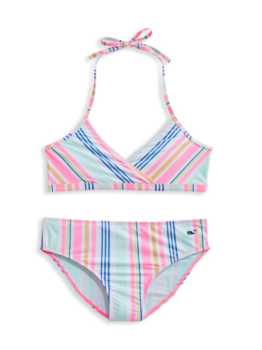 Vineyard Vines Girl's Little Girl's & Girl's Sea Spray Stripe 2-piece Bikini Set In Multi
