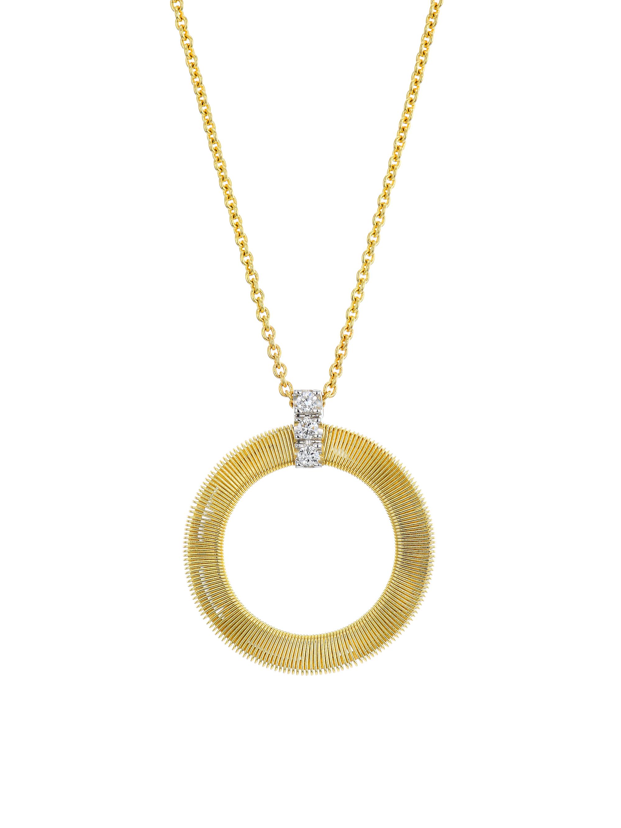 Marco Bicego Women's Masai 18K Yellow Gold & Diamond Coil Circle Pendant Necklace - Gold Diamond