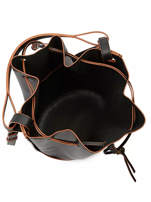 Loewe Balloon Bucket Bag Canvas and Leather Medium Brown, Print