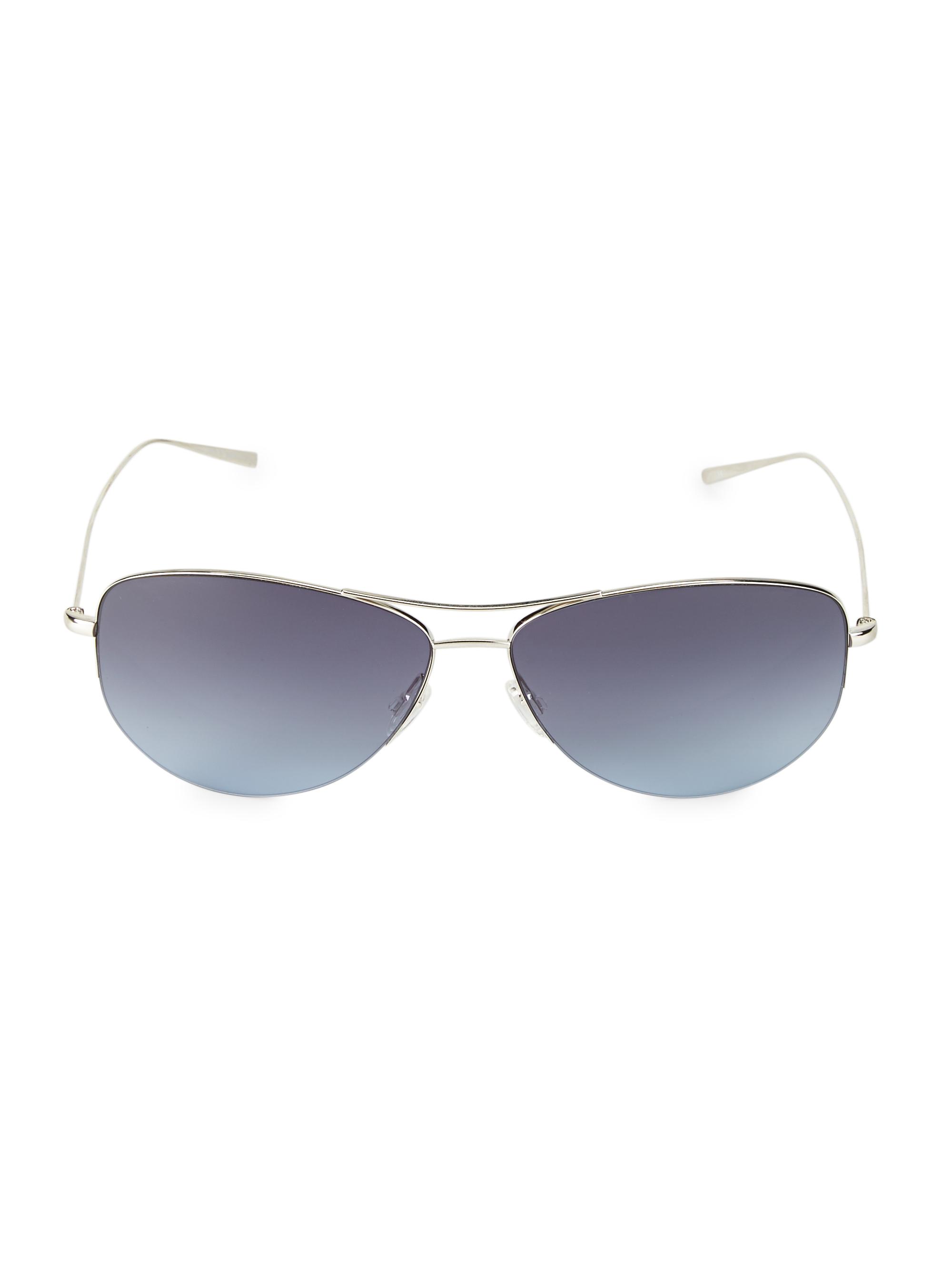 Oliver Peoples Women's Strummer 63MM Aviator Sunglasses - Silver