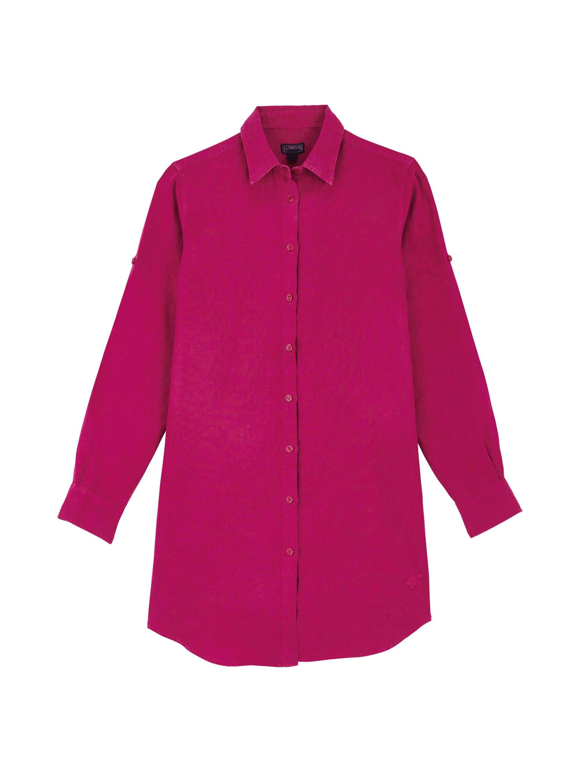 Vilebrequin Women's Long-Sleeve Linen Coverup Dress - Pourpre