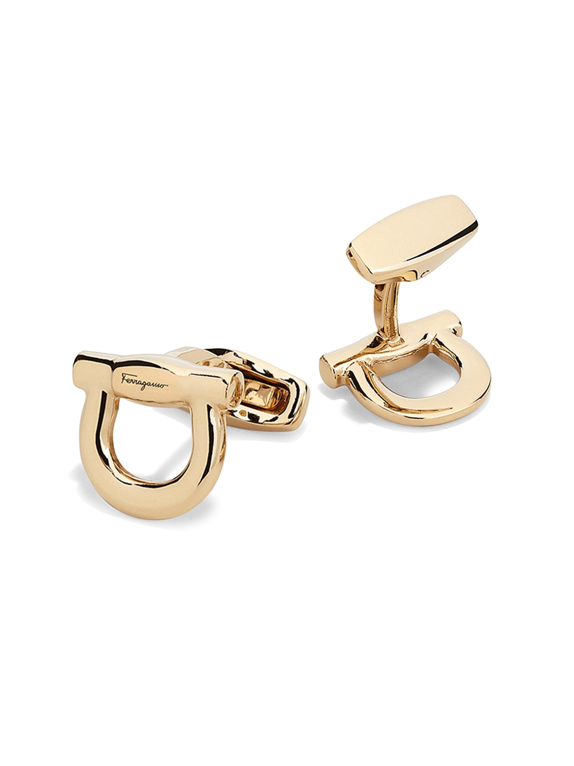 FERRAGAMO Men's Gancini Goldtone Single Cufflink - Gold | Thumbnail 2