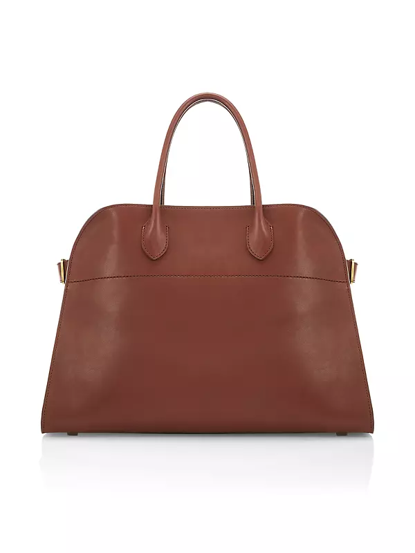 Margaux 17 Leather Tote Bag in Purple - The Row