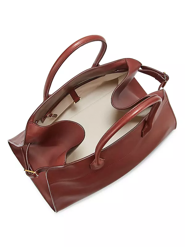 The Row - Soft Margaux 15 Indigo Pebble Leather Bag