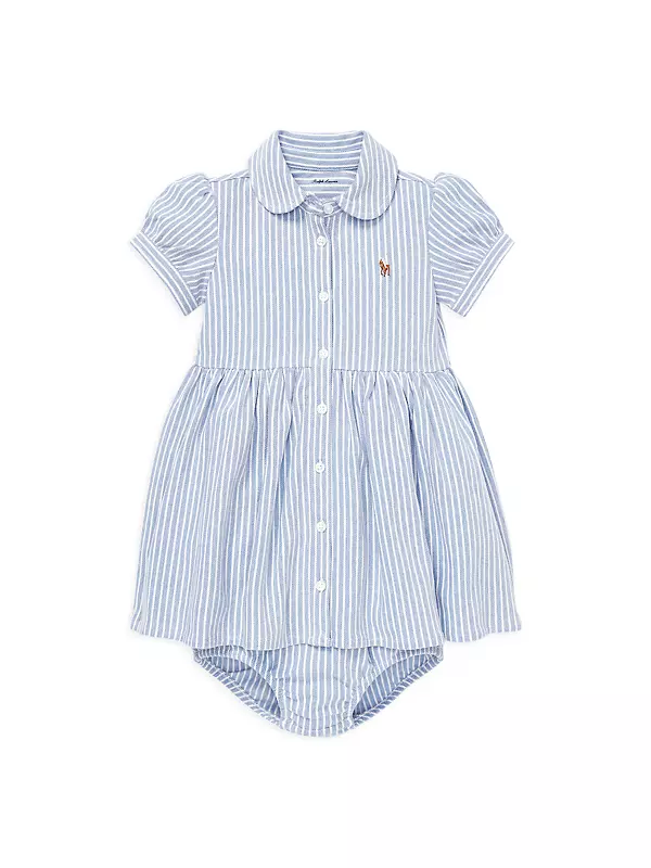 Polo Ralph Lauren Baby Girl's Striped Oxford Dress & Bloomers Set