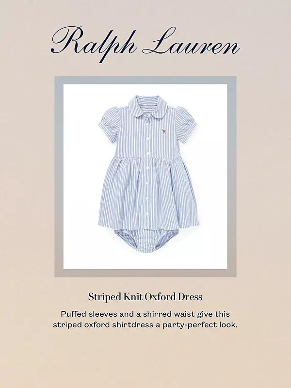 Polo Ralph Lauren Baby Girls Anchor Cotton Seersucker Sleeveless Dress and  Bloomer, 2 Piece Set