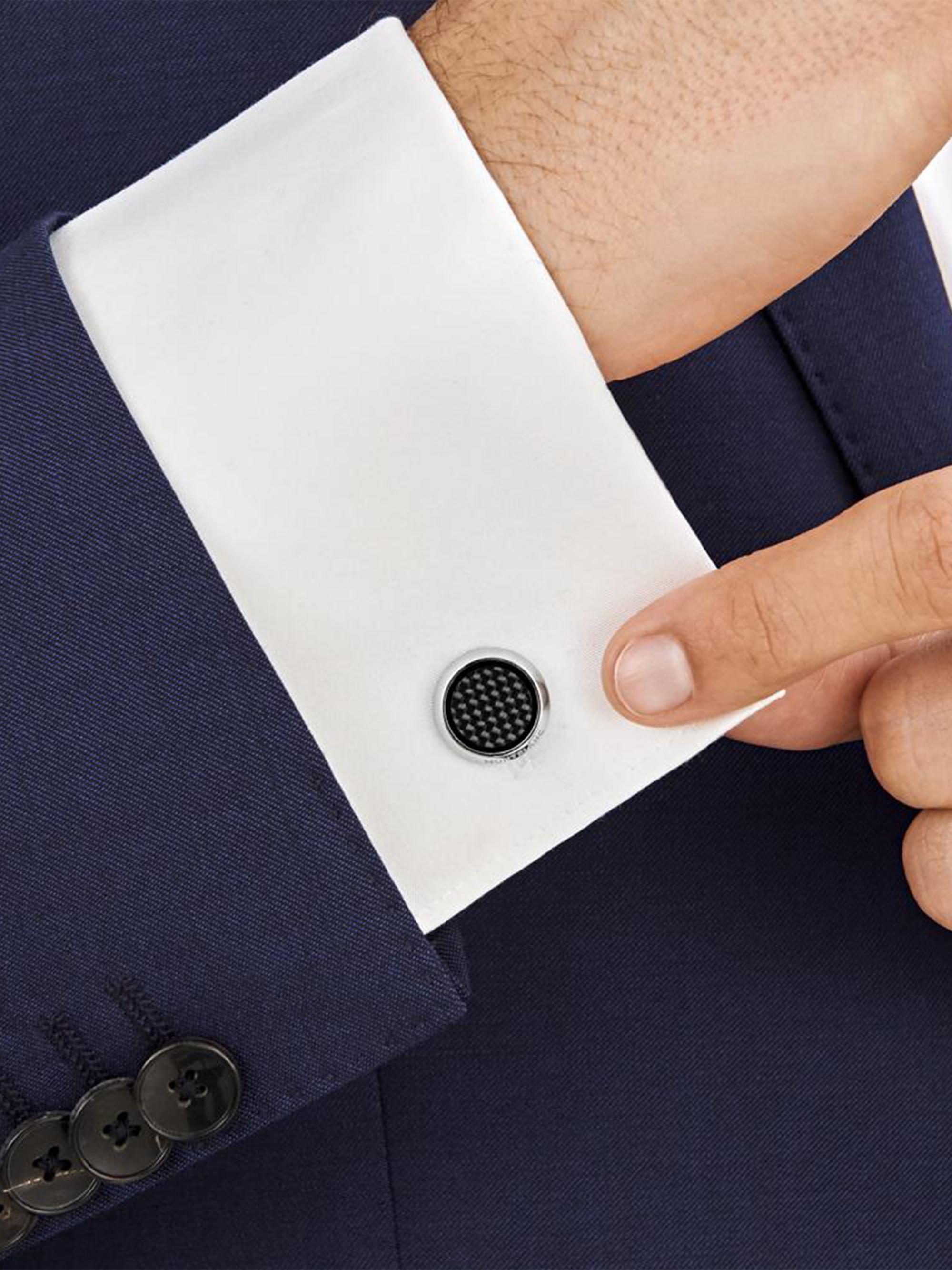 【値下げ】MONTBLANC シルバー ブラック カフリンクス MONTBLANC モンブラン カフリンクス カフスボタン シルバー ブラック