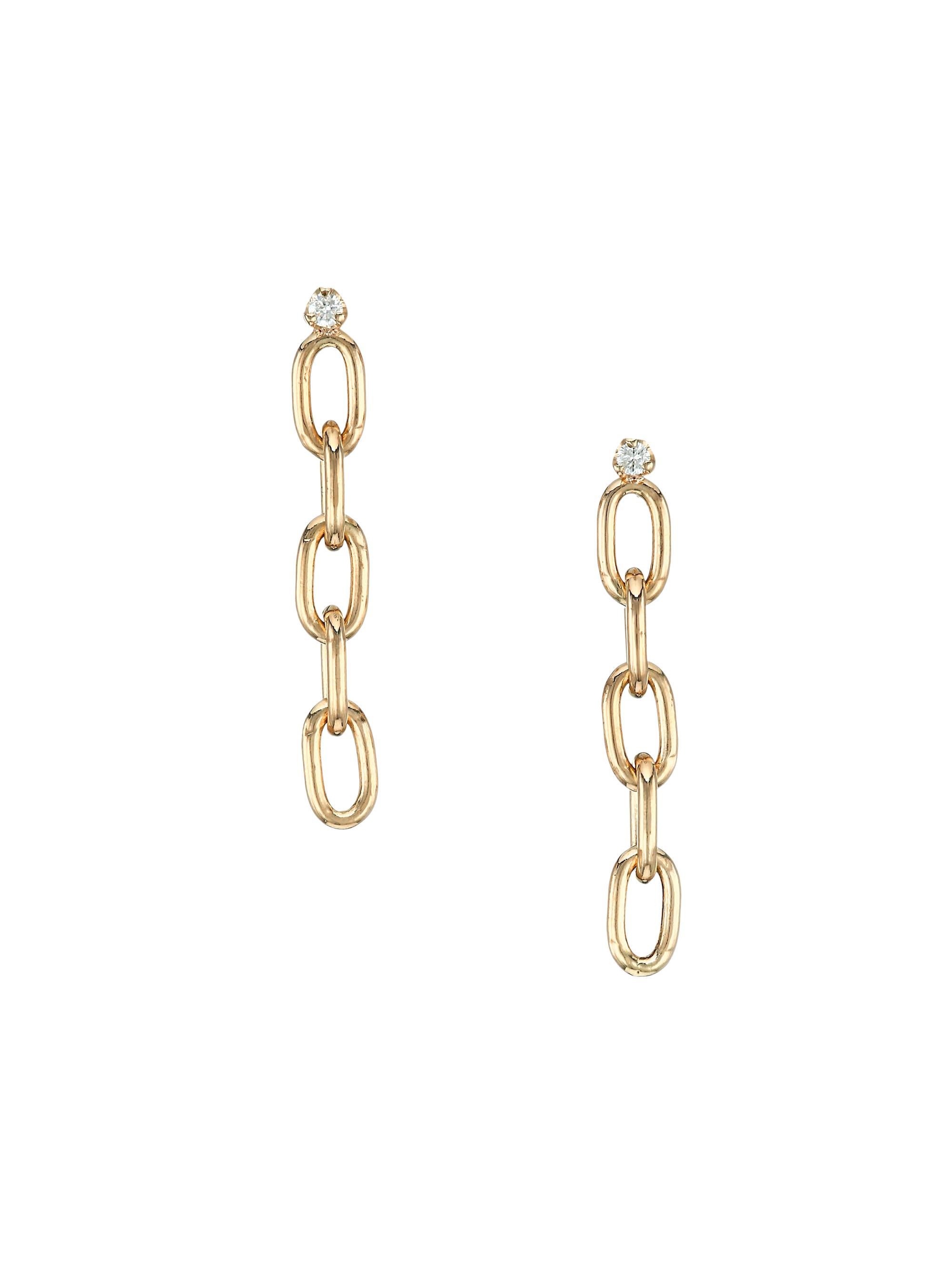 Zoë Chicco Women's 14K Yellow Gold & Diamond Oval-Link Drop Earrings - Gold