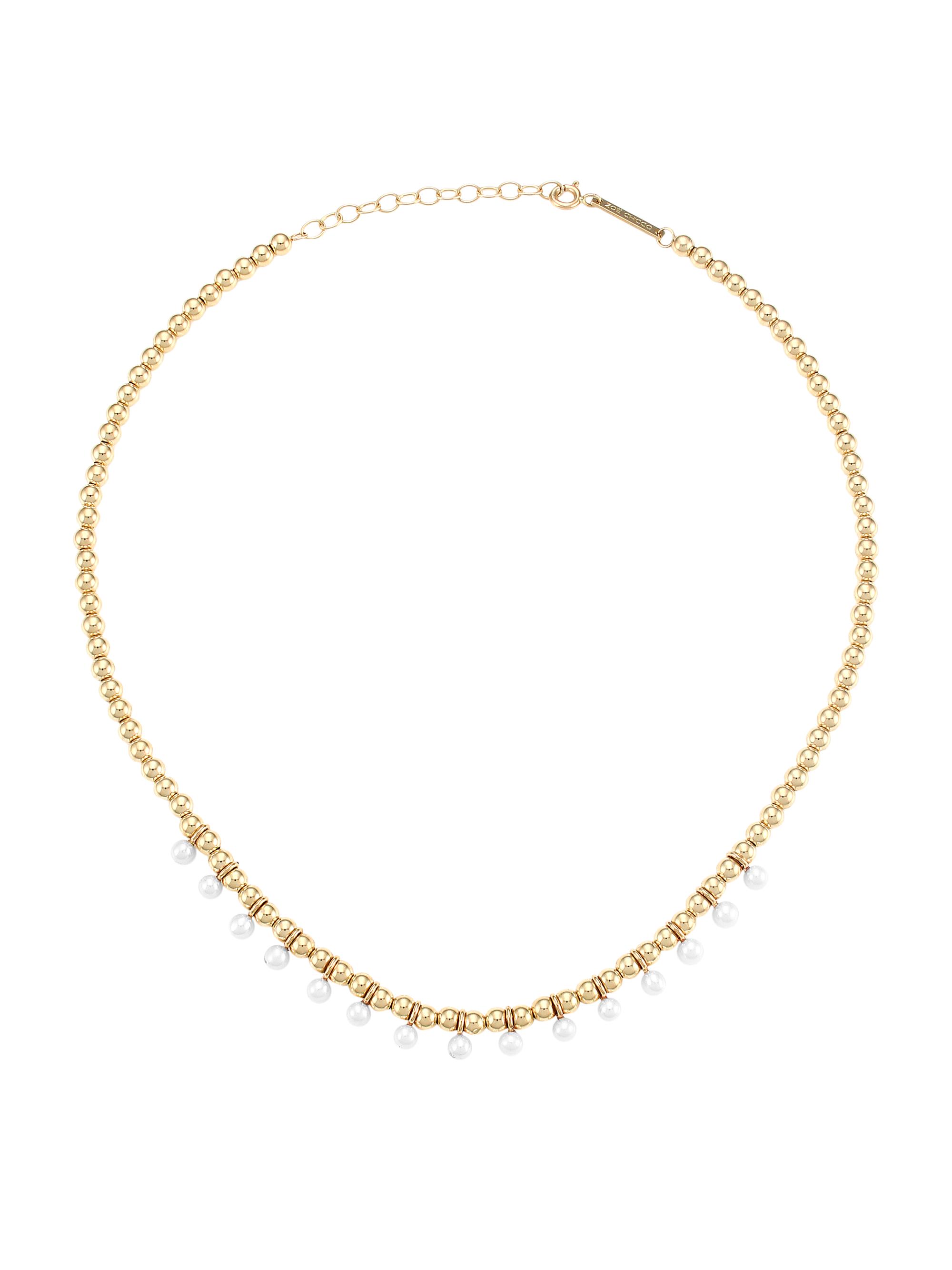 ZOE CHICCO Women's 14K Yellow Gold & 3MM Pearl Beaded Collar Necklace - Gold