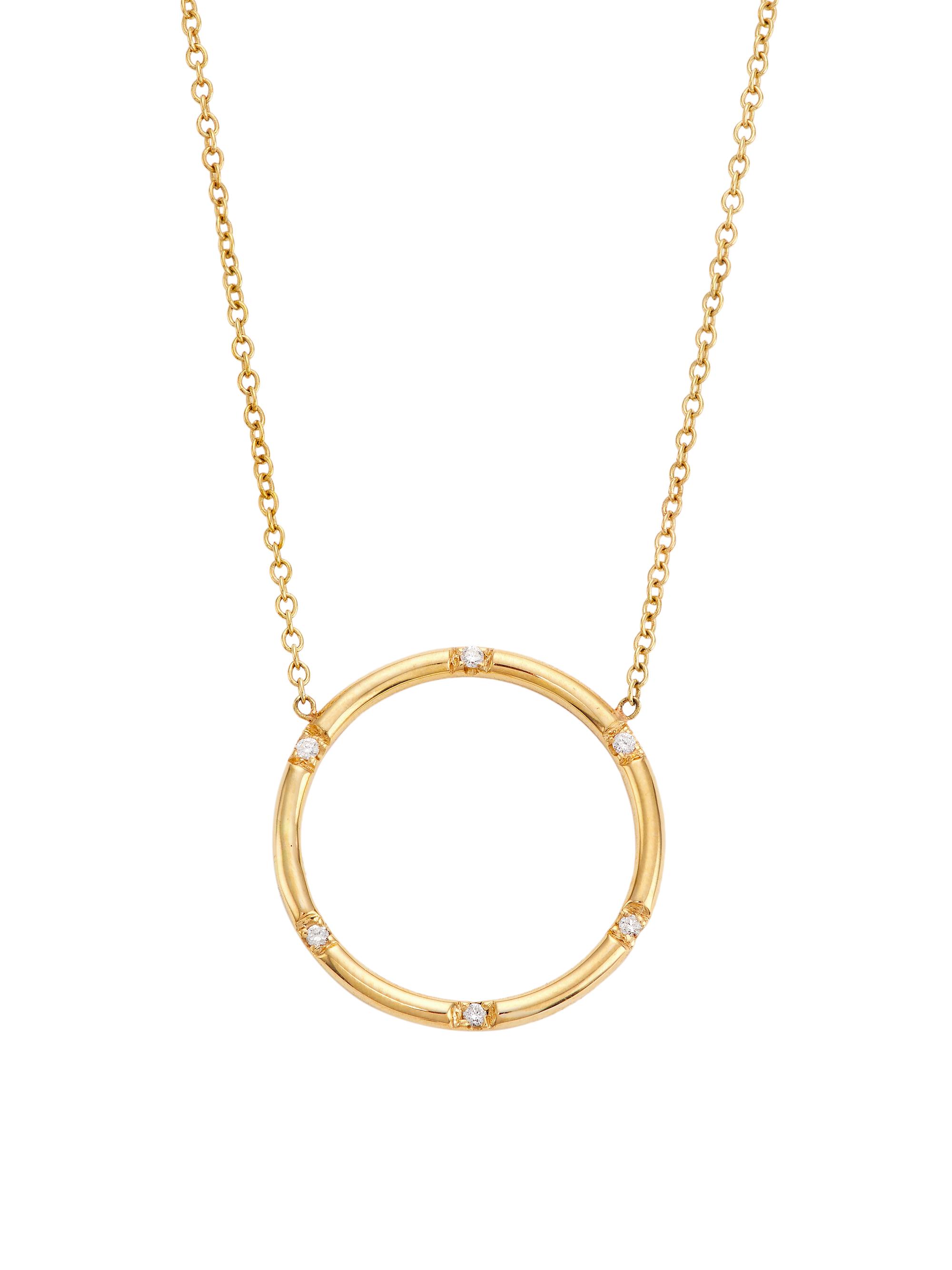 ZOE CHICCO Women's 14K Yellow Gold & Diamond Open Circle Pendant Necklace - Gold
