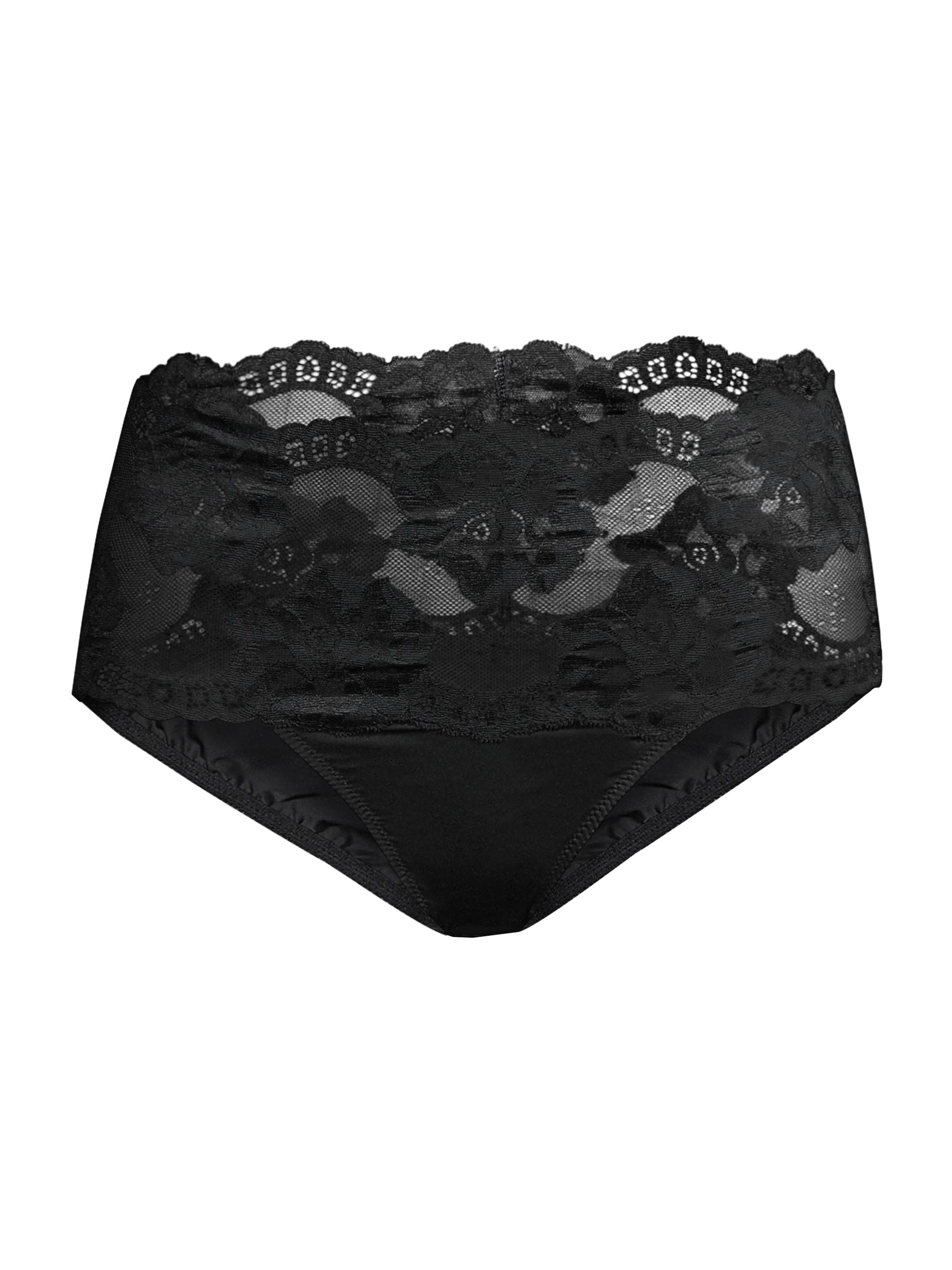 Wacoal Women's Light & Lacy Floral Hi-Rise Brief - Black