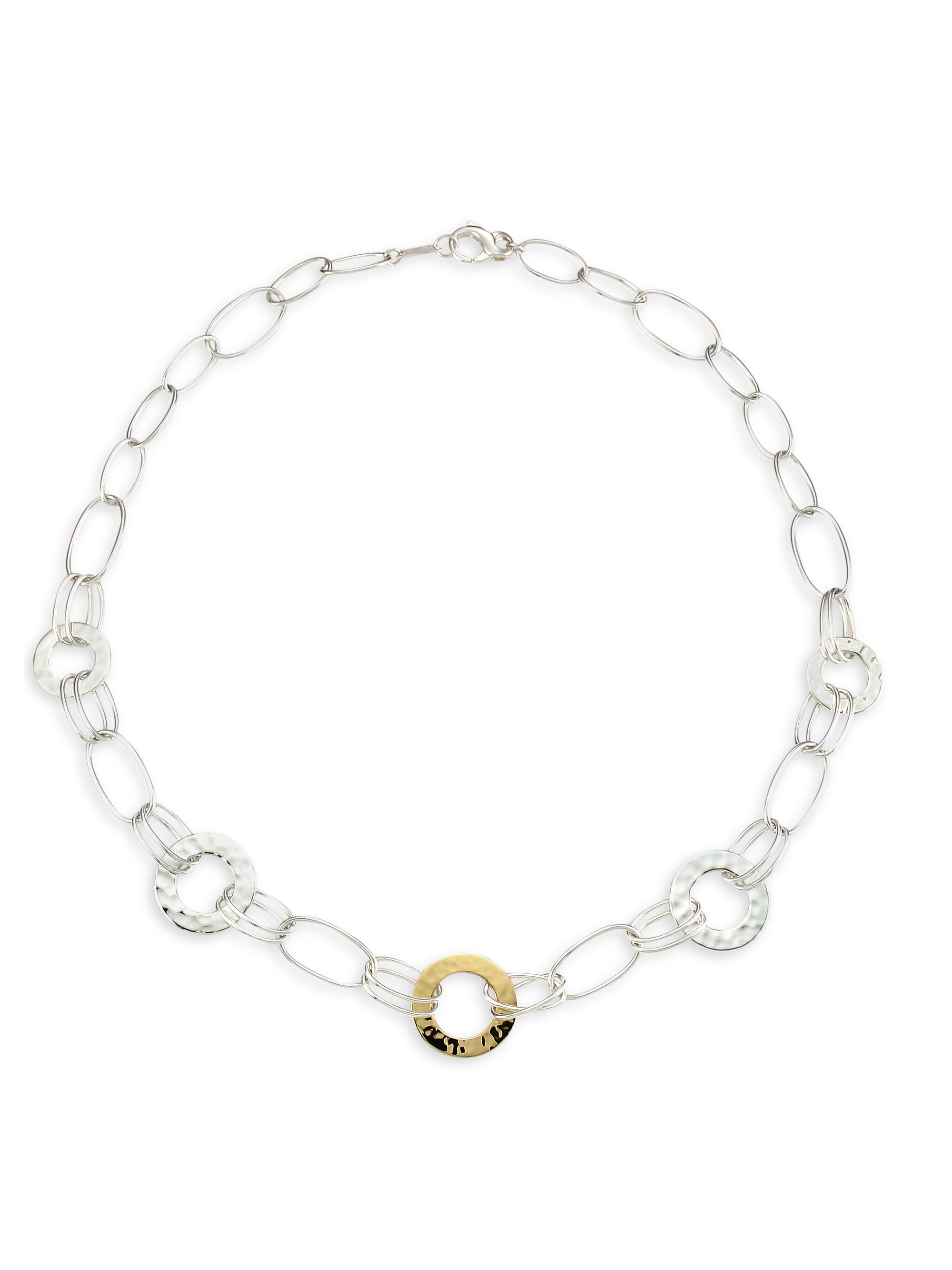 Ippolita Women's Classico Chimera Two-Tone Mixed Wire & Hammered Disc Necklace - Silver