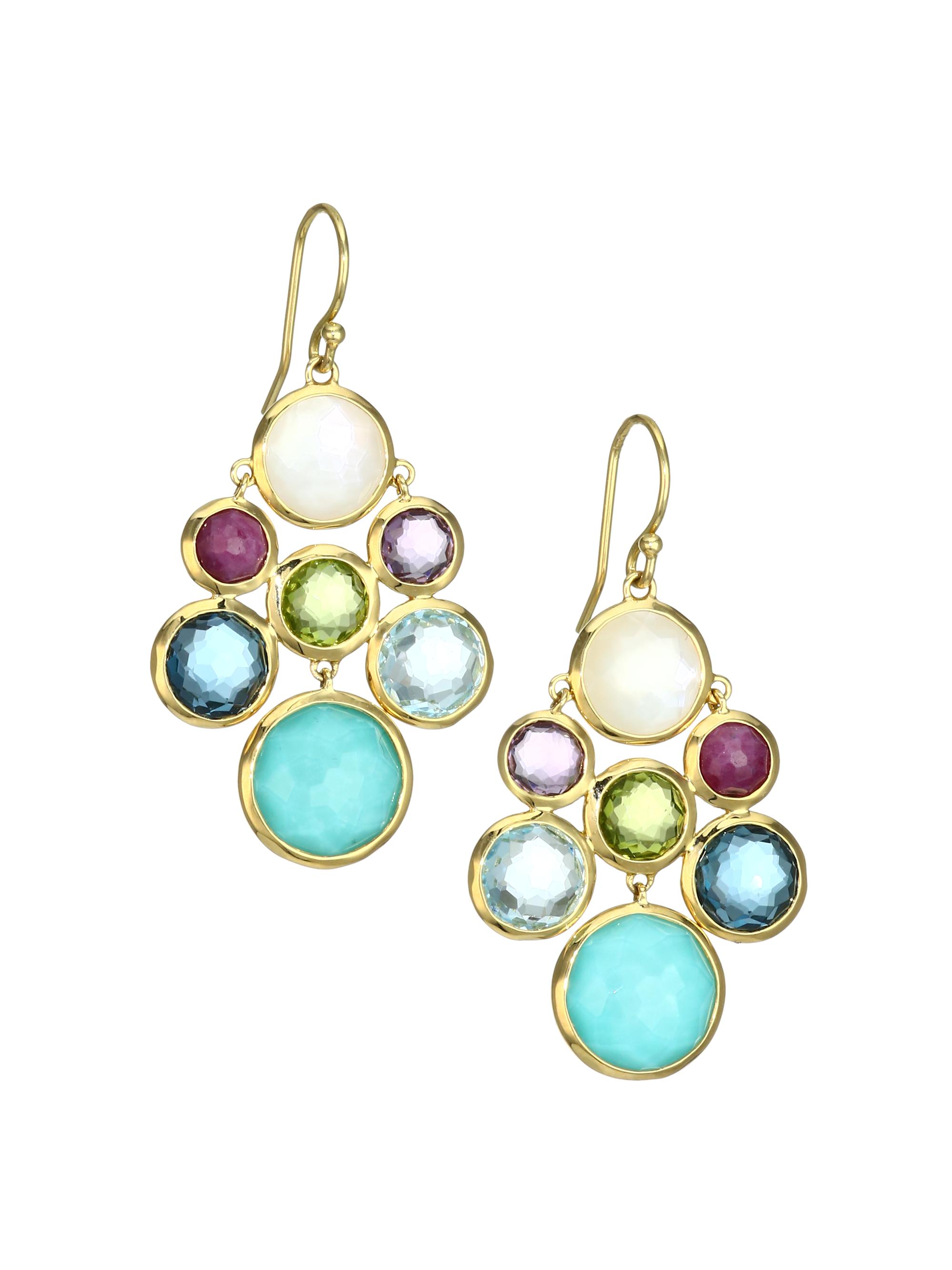 Ippolita Women's Lollipop 18K Yellow Gold & Multi-Stone Cascade Drop Earrings - Gold