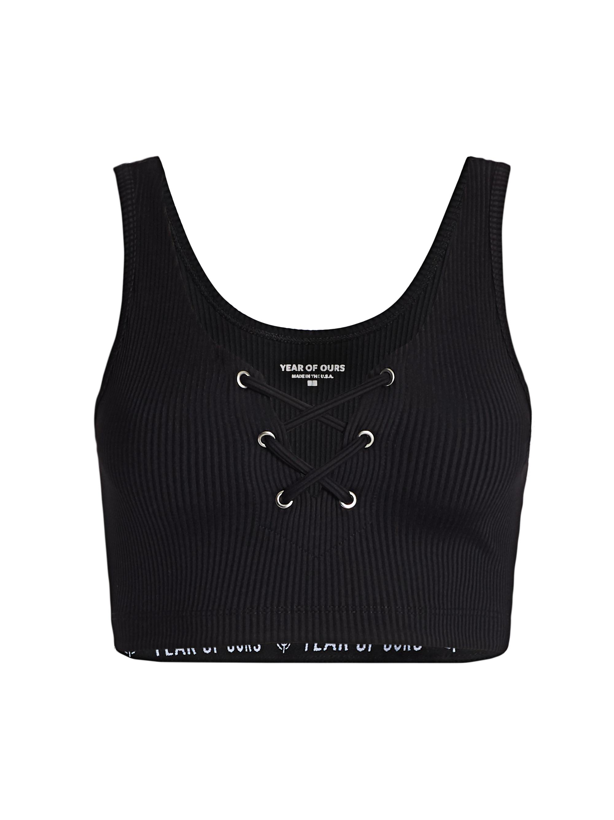 Year of Ours Women's Ribbed Football Sports Bra - Black