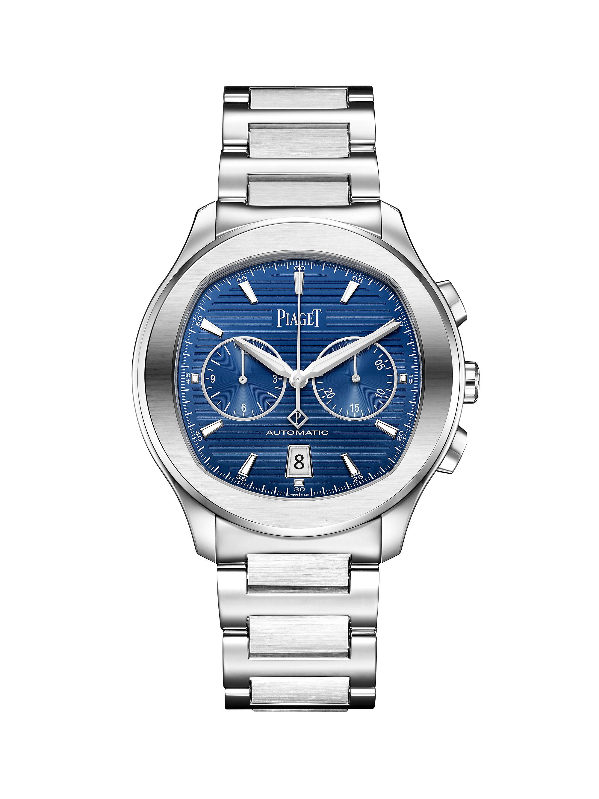 Piaget Men's Polo  tainless teel Chronograph Watch - Blue tainless teel
