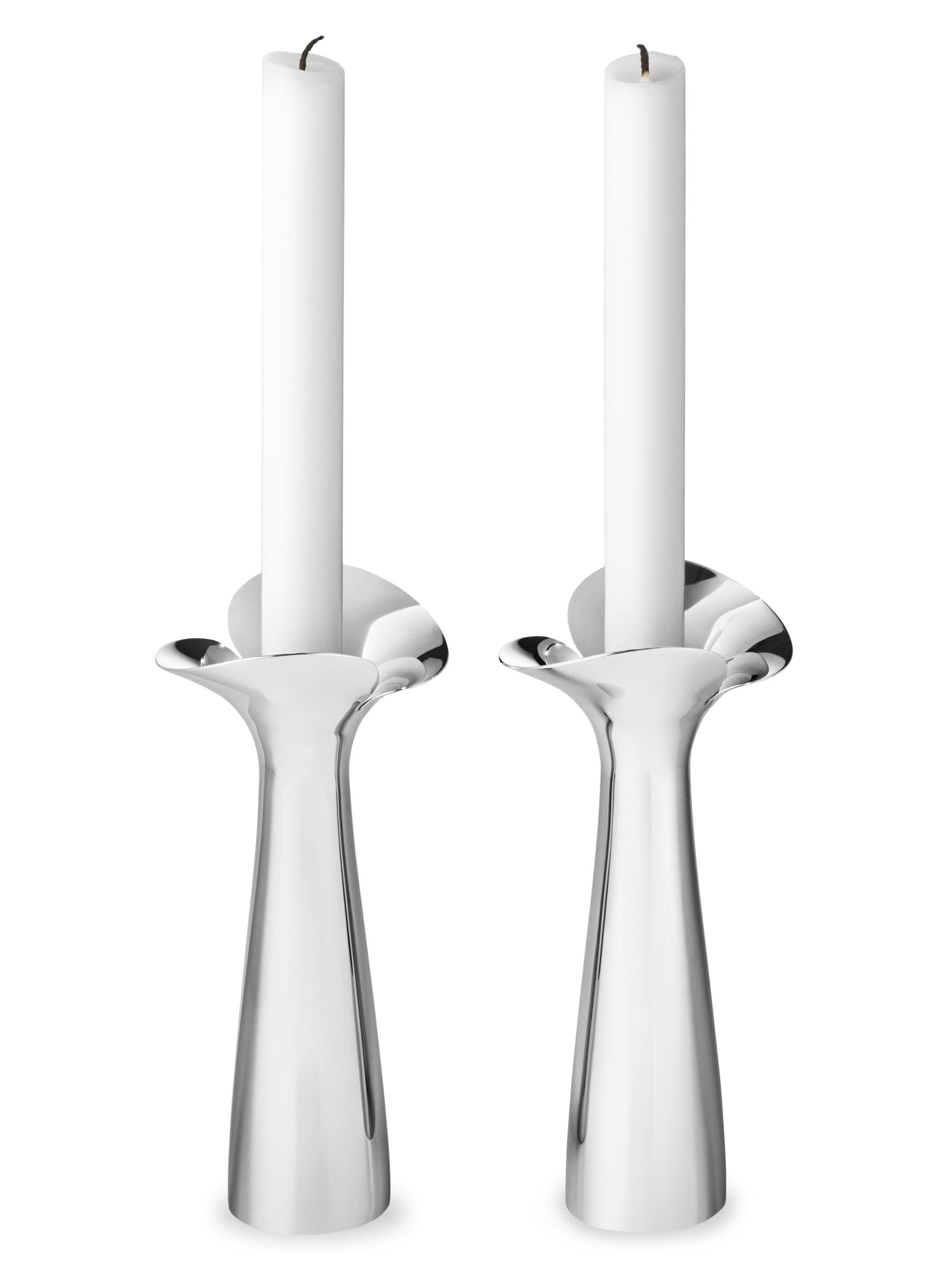 Georg Jensen Bloom Botanica 2-Piece Stainless Steel Candleholder Set