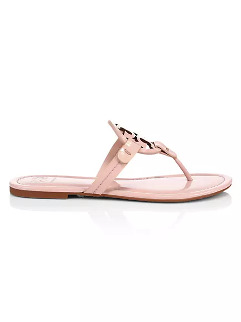 #929 Tory Burch Miller Patent Leather Flip Flop Sandals Size 8.5 M Light  Pink