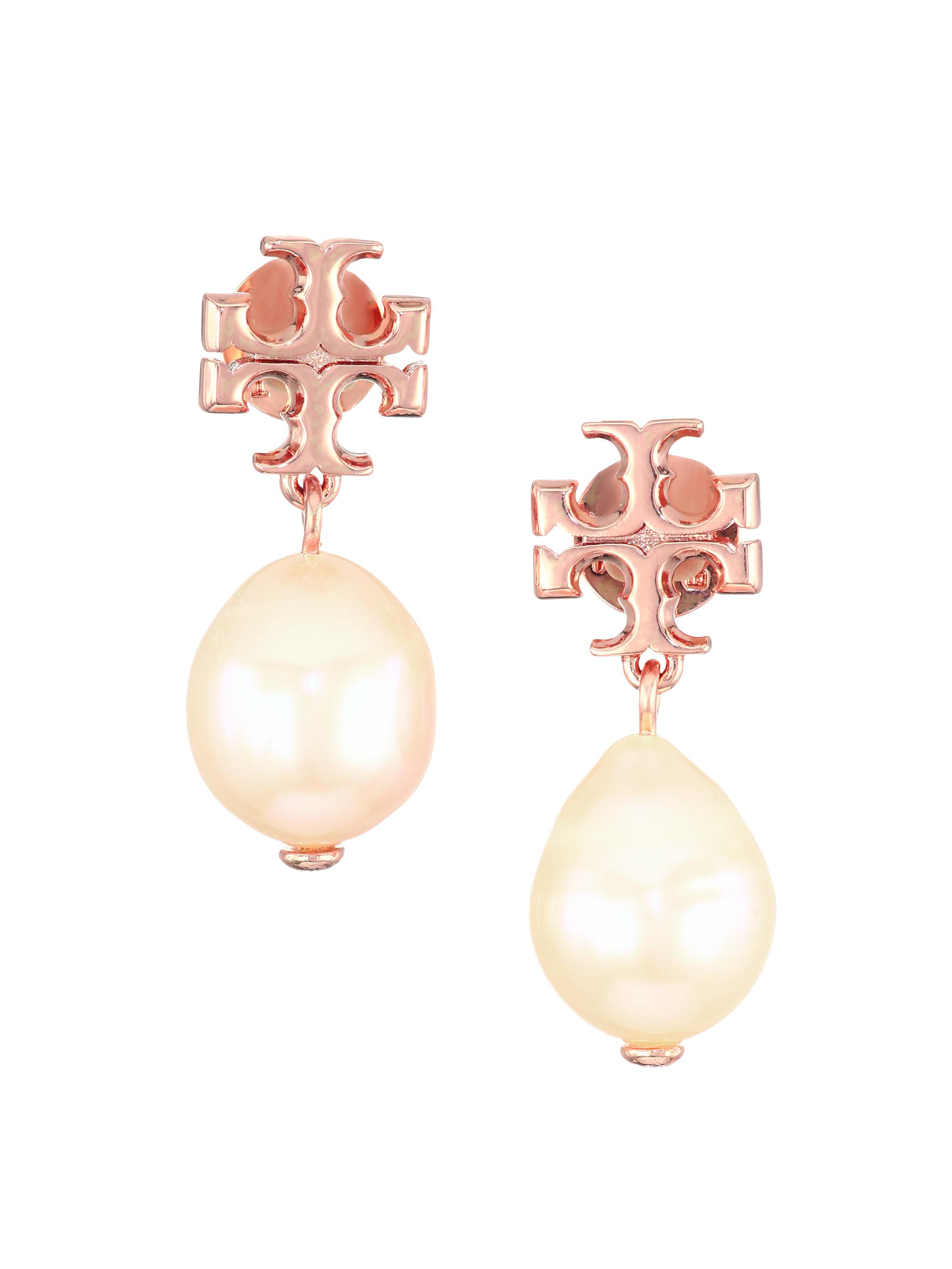 Tory Burch Women's Moondance Pearl Drop Earrings - Rose Gold