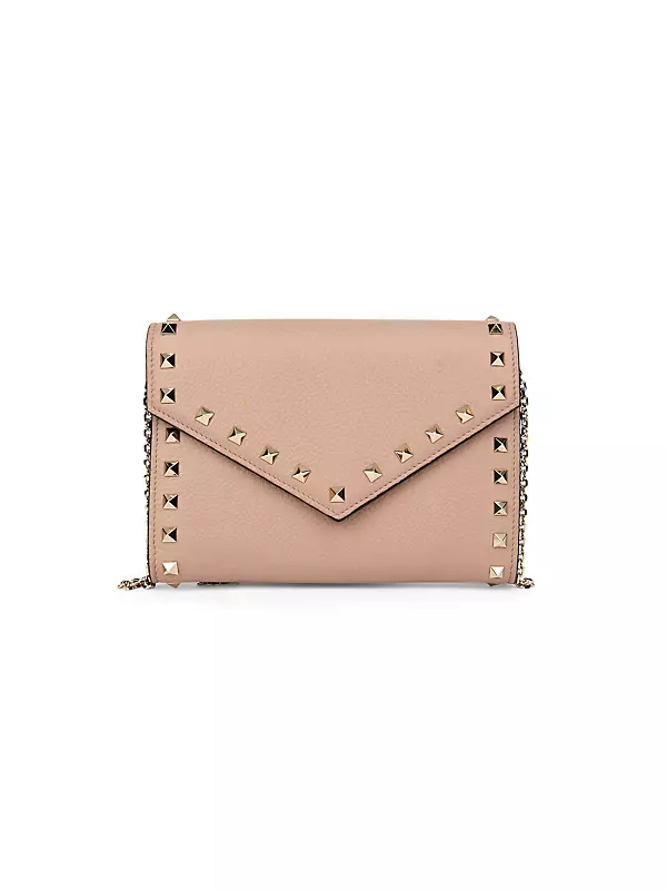 CHRISTIAN DIOR Leather Wallet on Chain Crossbody Bag Light Pink