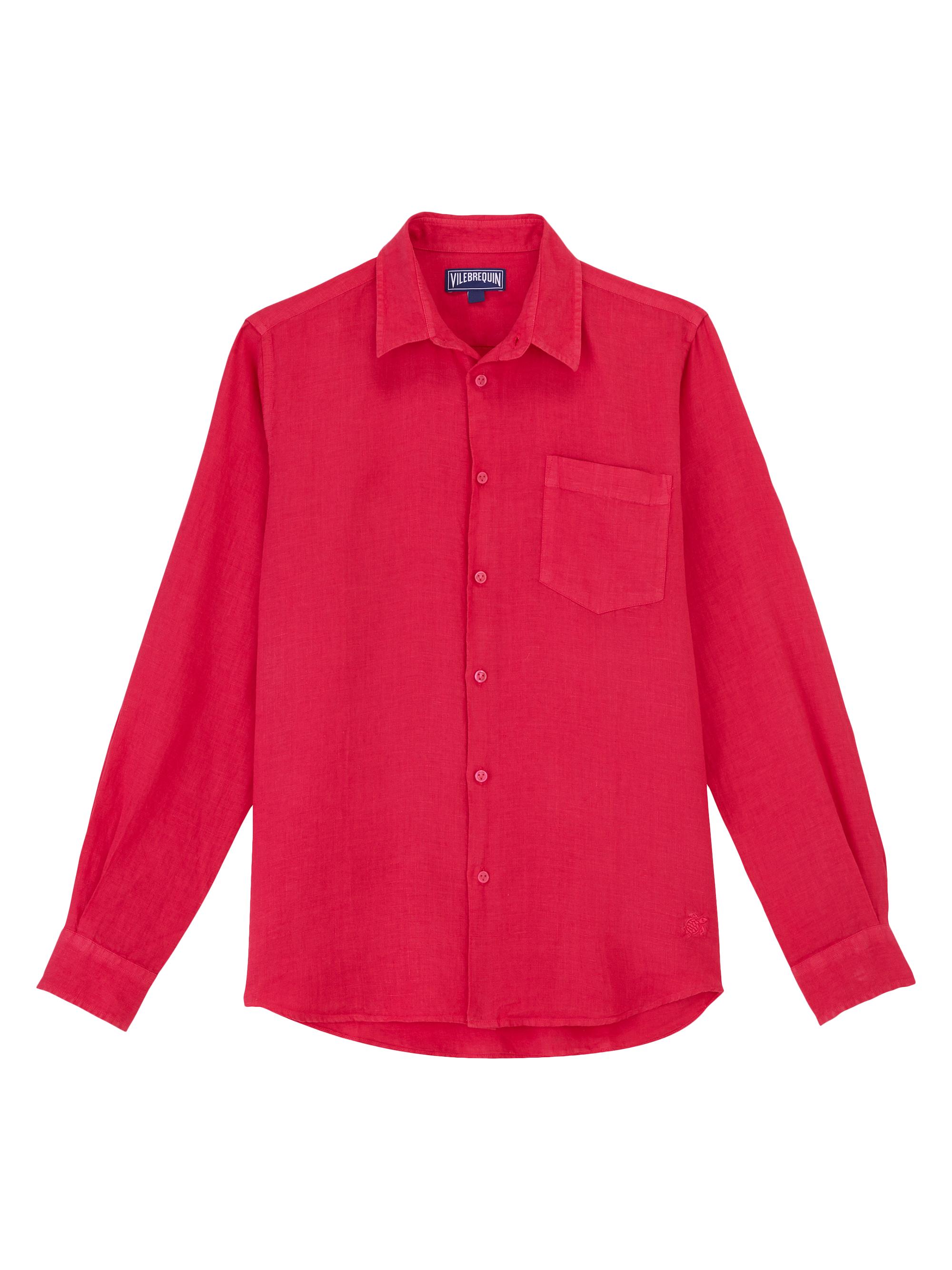 Vilebrequin Men's Long-Sleeve Linen Shirt - Groseille | Thumbnail 6