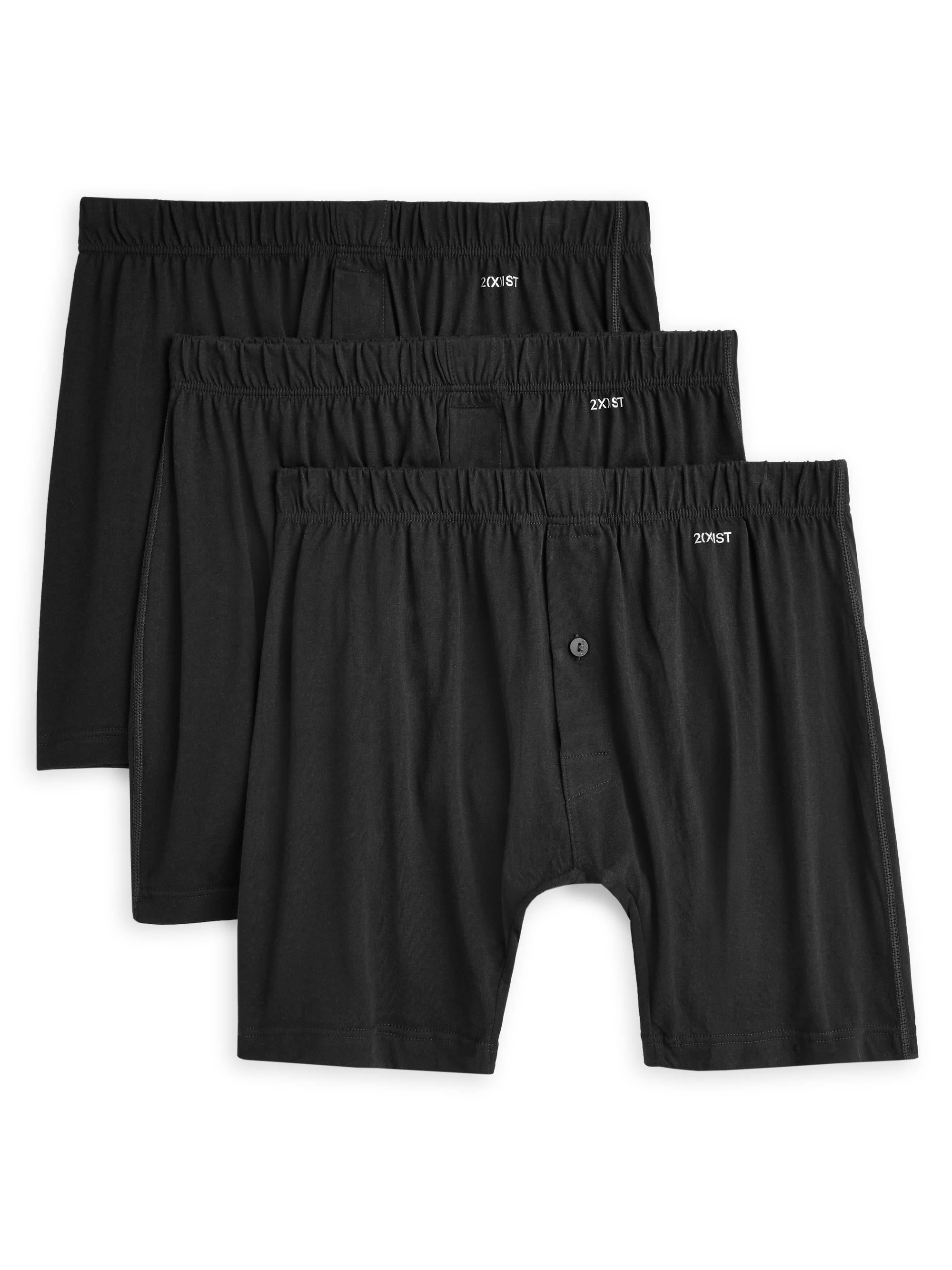 2XIST Men's 3-Pack Pima Cotton Boxer Briefs - Black