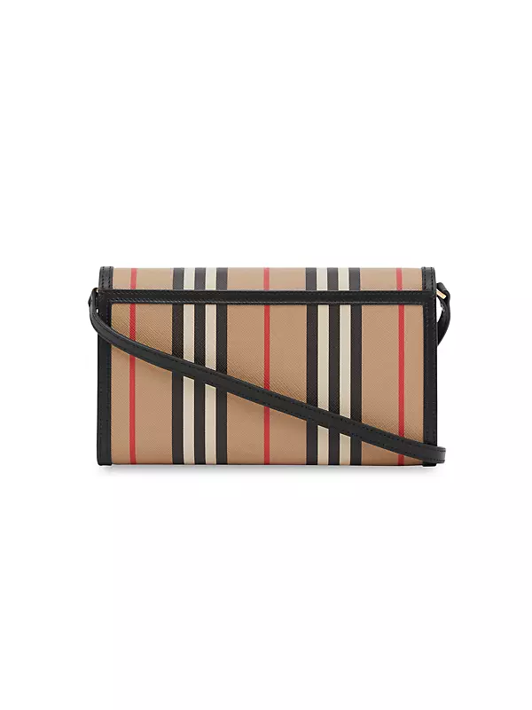 Burberry Icon-stripe Grained Leather Card Holder (Wallets and