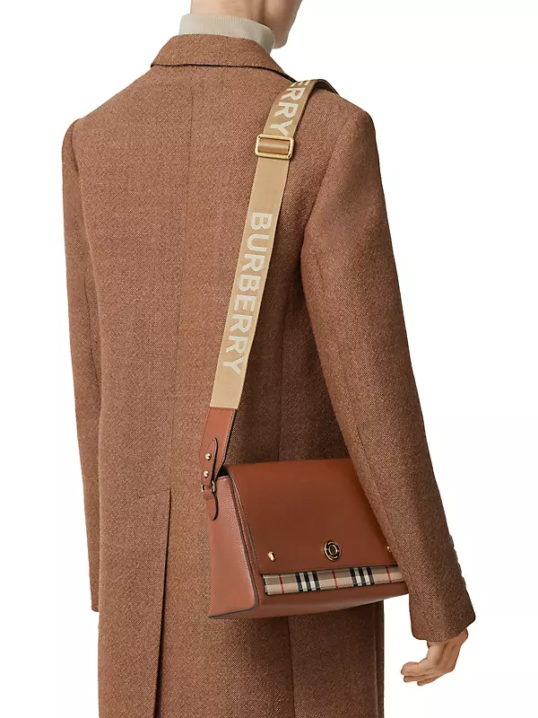 Note Medium Leather & Vintage Check Crossbody Bag