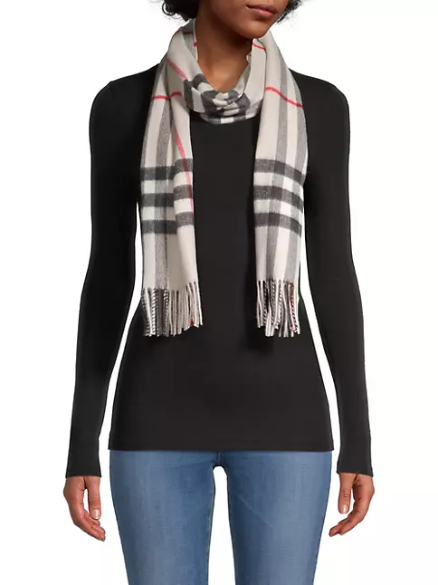 Shop Burberry Giant Check Cashmere Scarf | Saks Fifth Avenue