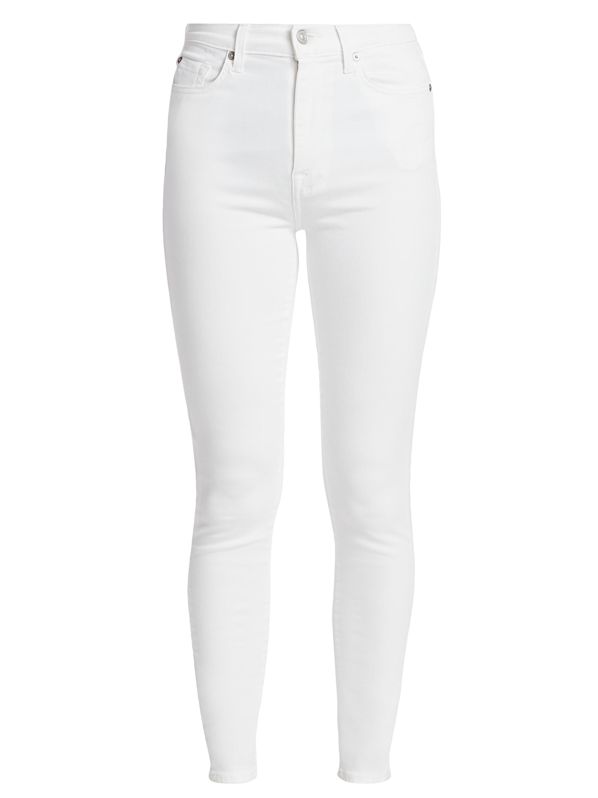 7 For All Mankind Women's High-Rise Luxe Ankle Skinny Jeans - Luxe White