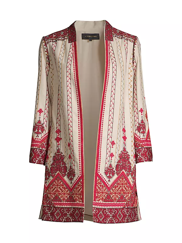 Lexy Embroidered Linen-Blend Coat
