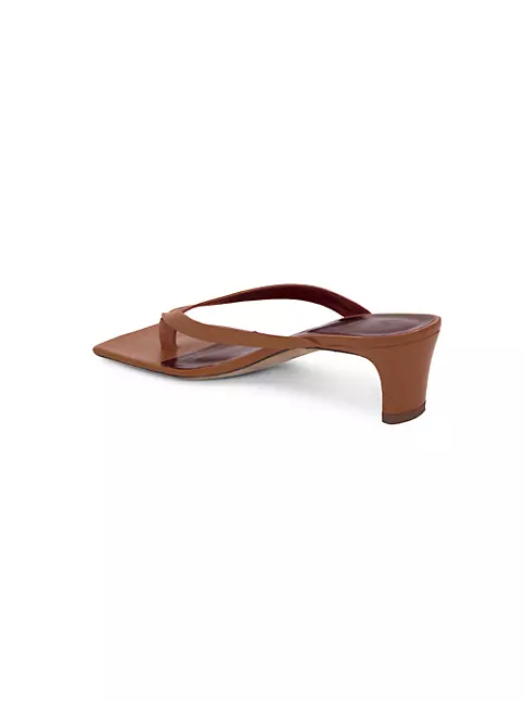 Shop Staud Audrey Square-Toe Leather Thong Sandals | Saks Fifth Avenue
