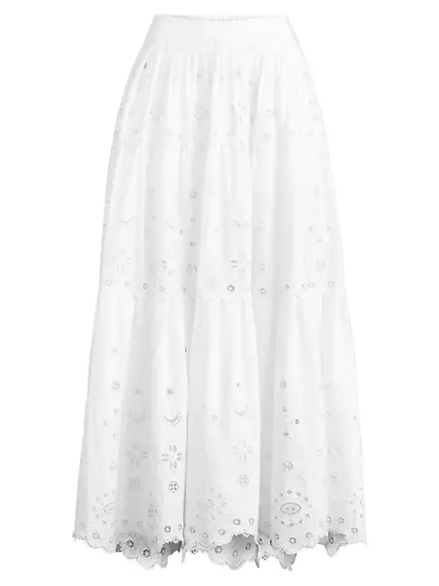 chanel maxi white skirt