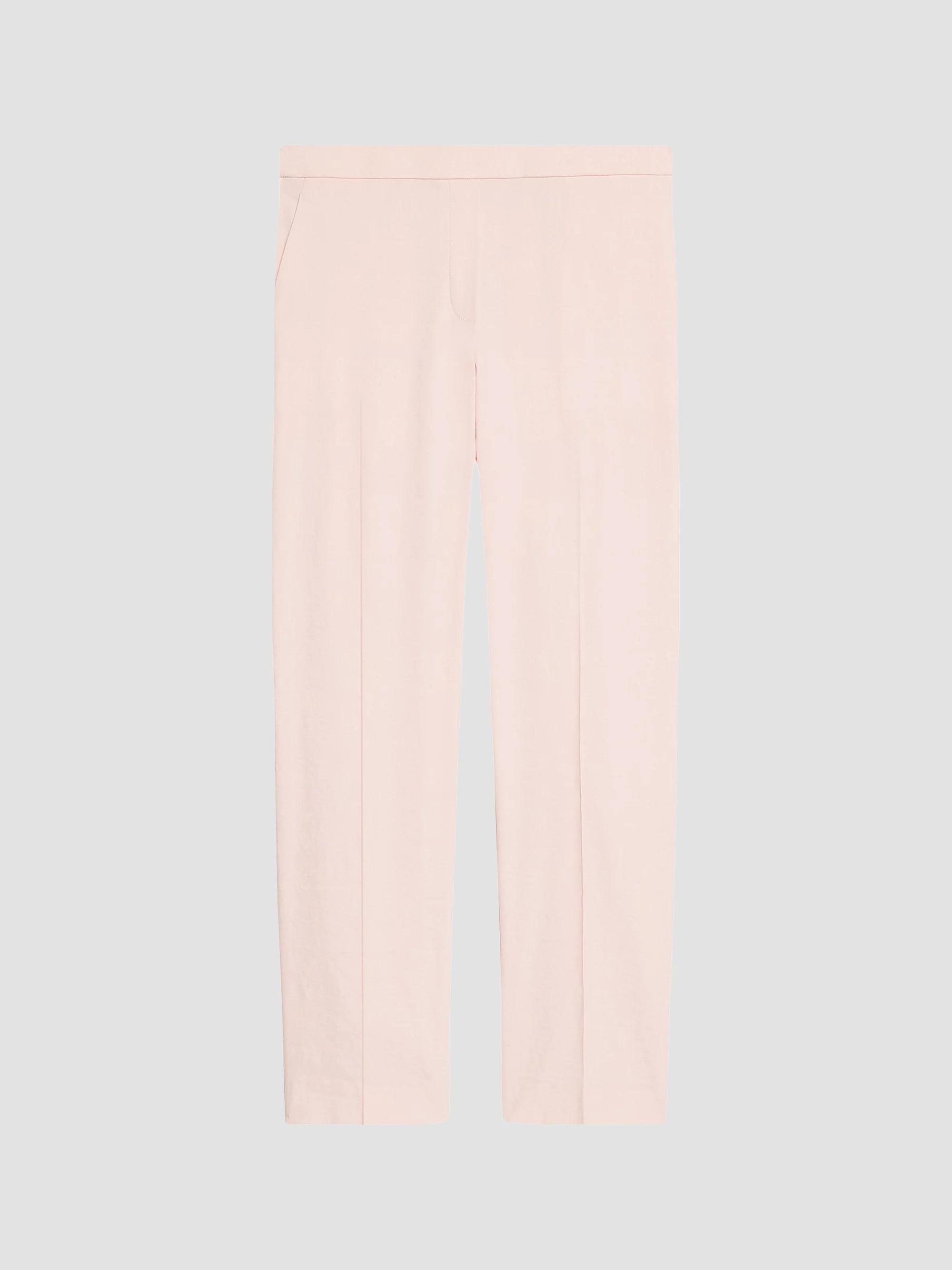 Theory Women's Treeca Linen Pull-On Crop Pants - Warm Pink - Size 10