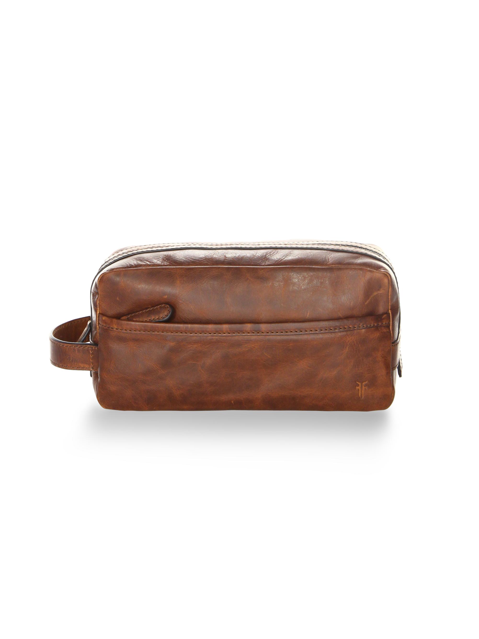 Frye Men's Logan Leather Toiletry Bag - Cognac