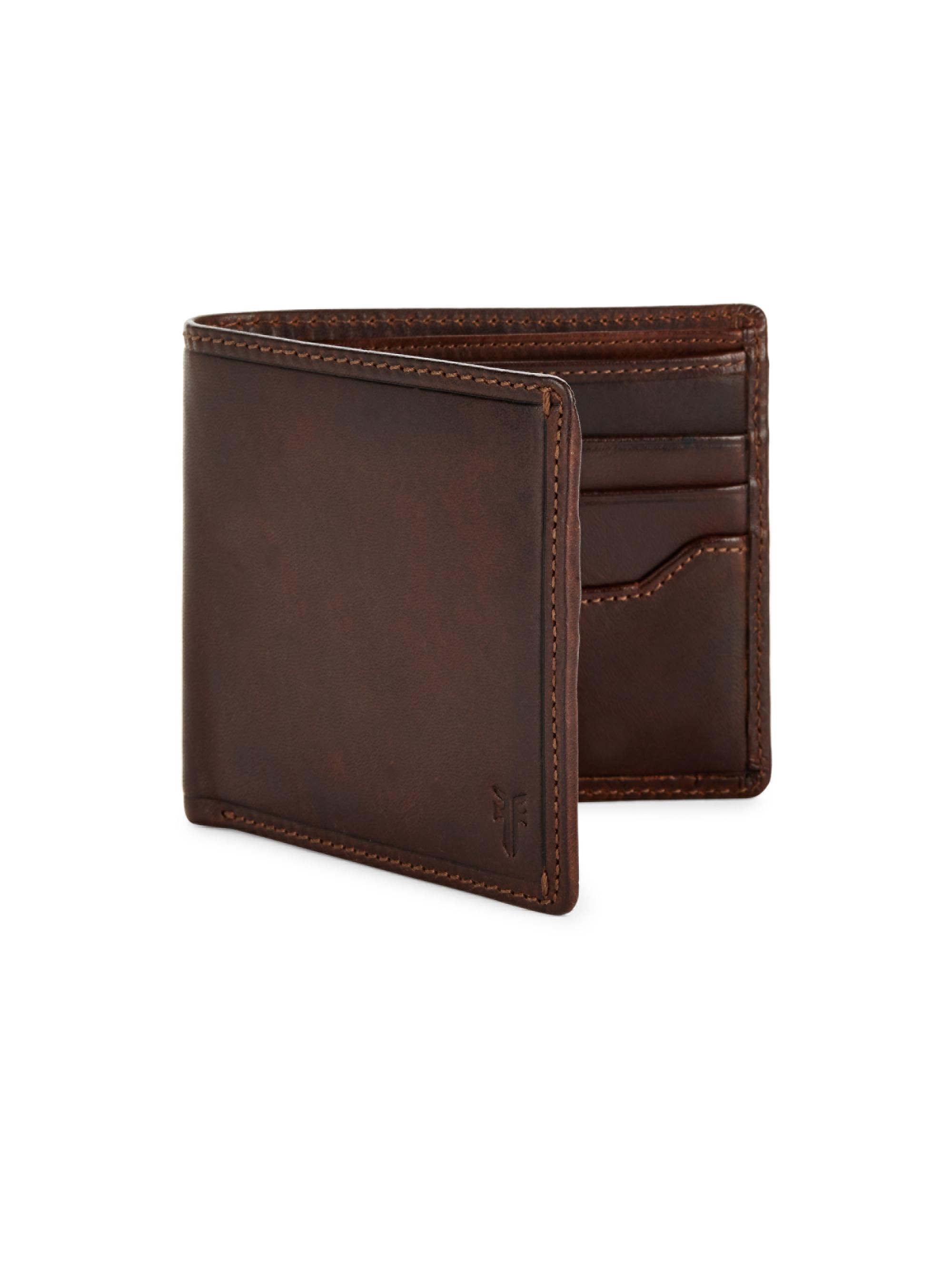 Frye Men's Logan Bi-Fold Leather Wallet - Dark Brown