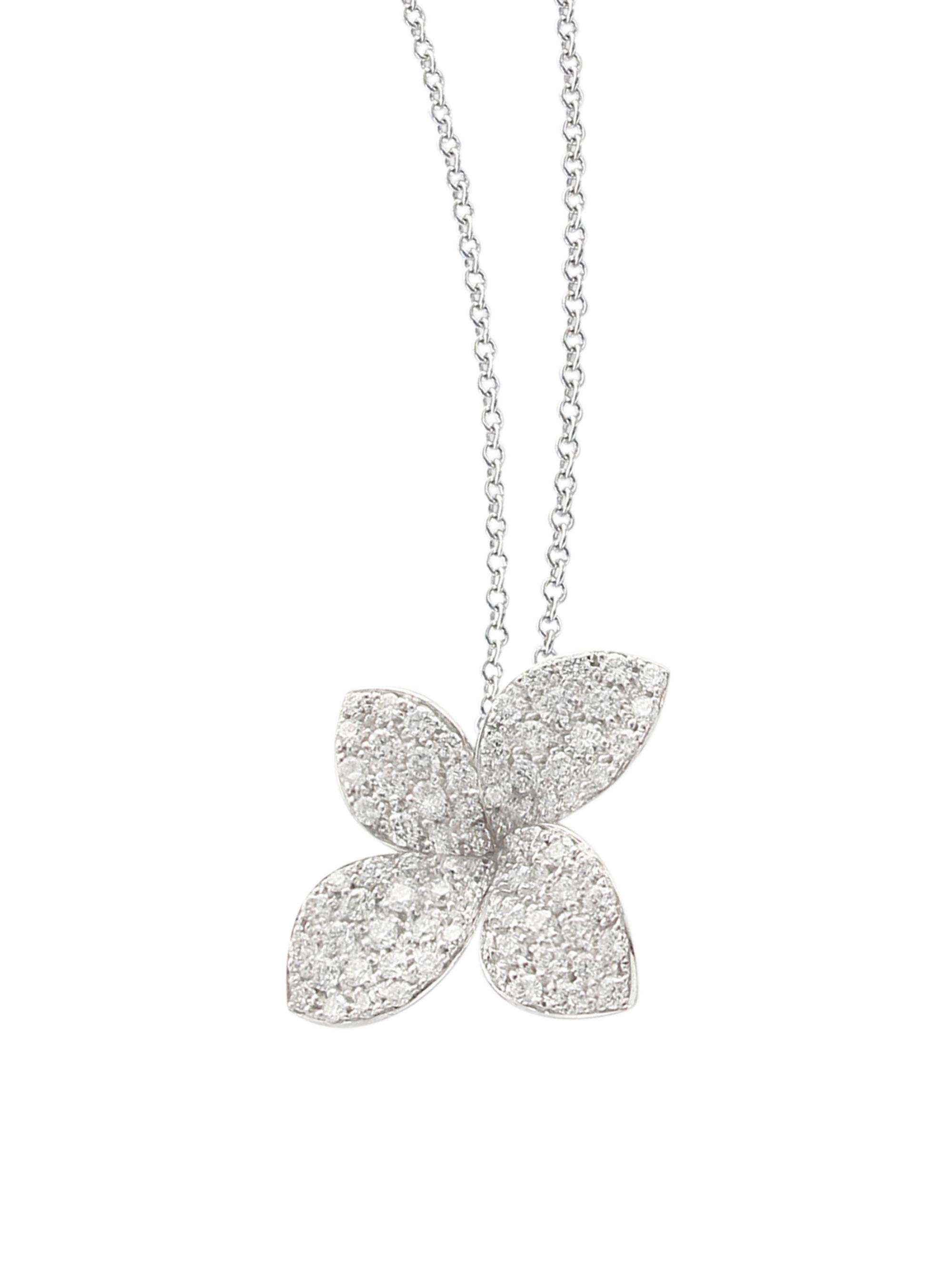 Pasquale Bruni Women's Petit Garden 18K White Gold & Pavé Diamond Flower Necklace - White Gold