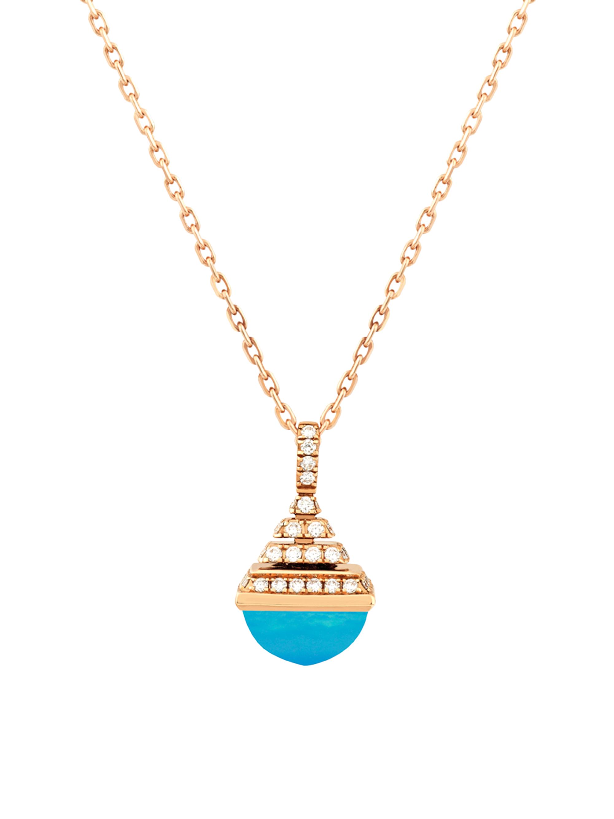 Marli Women's Cleo By  18K Rose Gold, Blue Chalcedony & Diamond Pendant Necklace - Blue Chalcedony
